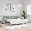 VidaXL Daybed with Trundle Bed Light Grey 100x200 Cm Velvet 3196936