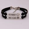 His Queen Her King Couple Bracelet Matching Bangles Lovers Jewelry Gift
