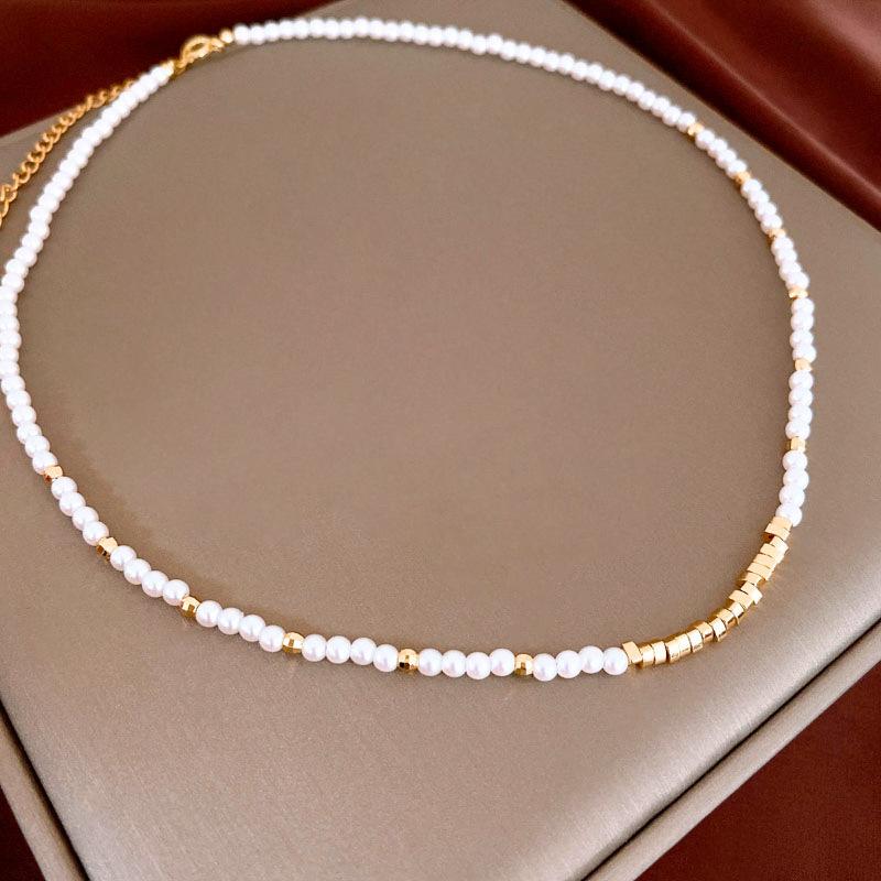 Korean temperament love butterfly pearl fringed necklace fashion collarbone chain versatile item decoration