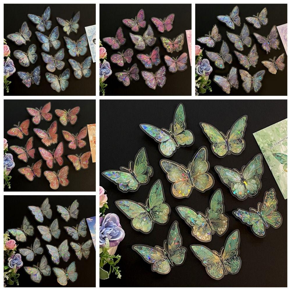 60 шт. Наклейки для скрапбукинга в стиле INS с бабочками, 3D канцелярские наклейки, Декор для открыток