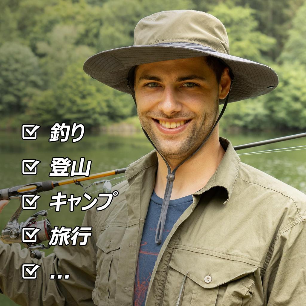 Safari Adventure Foldable Boonie Stylish Fishing Military Sun Removable Chin Wide Mountain UV Protection Green [TOP-EX] Hat, Hat, Hat, Hat, Hat, Hat,