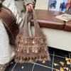 Ethnic Tassel Small Square Bag: Versatile, Large-Capacity Women's Shoulder Bag for Simple Vacation Style