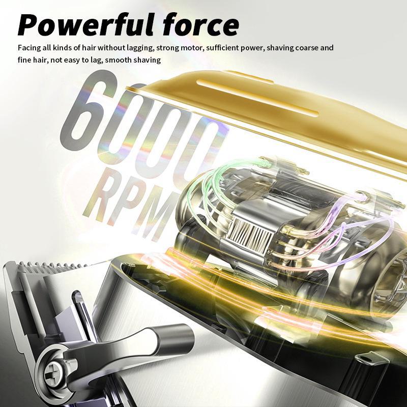 Professional LCD Hair Clipper with USB Charging for Hairdressing