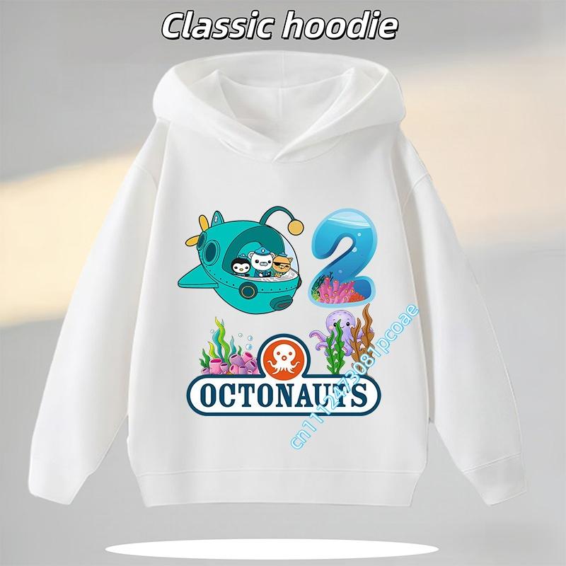 4-12Years Old Octonauts Children's Hooded Sweatshirt Boys'Sport Shirt Girls' Casual Top Digital Print Autumn/Winter Long-Sleeved