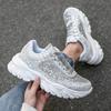 Shiny Rhinestone Women's Sneakers Shoes Thick Sole Sports Woman Casual 2025 Summer New Korean Version Platform S