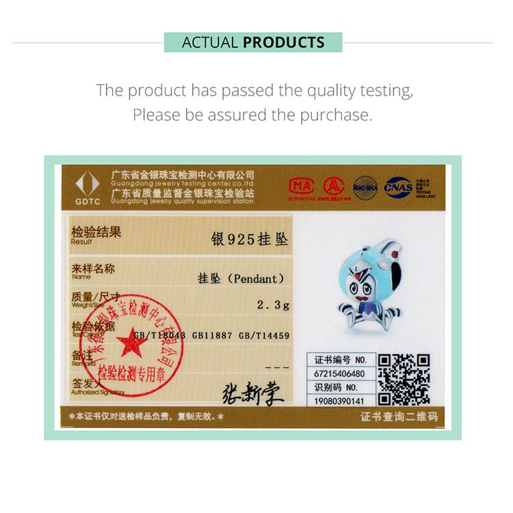 WOSTU Cute Fairy Tale Broken Egg Chick Blue Egg Shell 925 Sterling Silver Beads Fit Bracelet Bangle Fine Jewelry