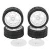 4PCS 1 10 RC Wheel Tires with Hub Fin Plastics Rubber RC Flat Wheel for Car Upgrade Parts White