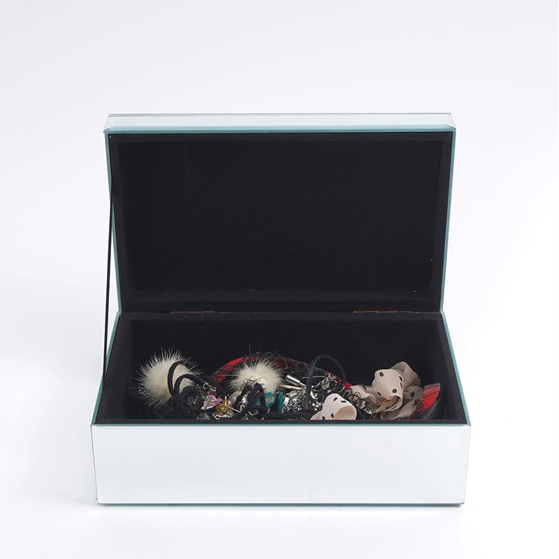 Crystal Glass Jewelry Box Trinkets Watch Case Storage Box Jewelry Accessories Display Containers Velvet Ring Earring Showcase