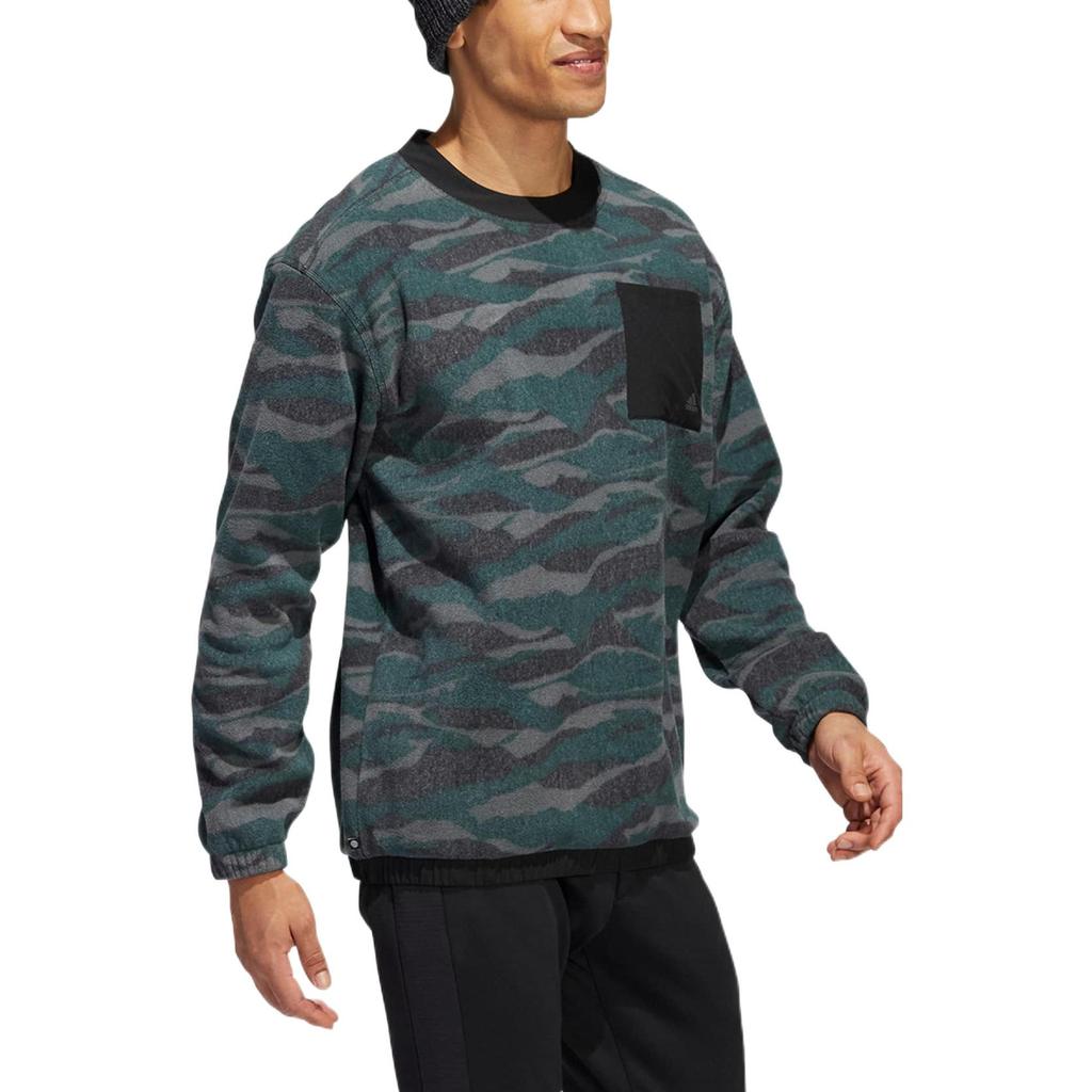 Adidas Sweatshirts Men's Dark Green Crew Neck Moderate Regular HF6523