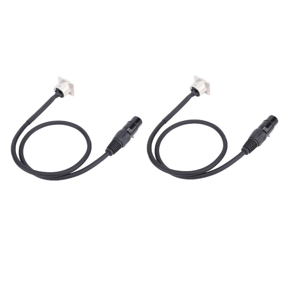 2 шт. Профессиональные XLR-кабели сквозные, 3-контактные, тип D, 2 фута, штекер для монтажа на панель к разъему-гнезду, XLR-кабель, напольная коробка