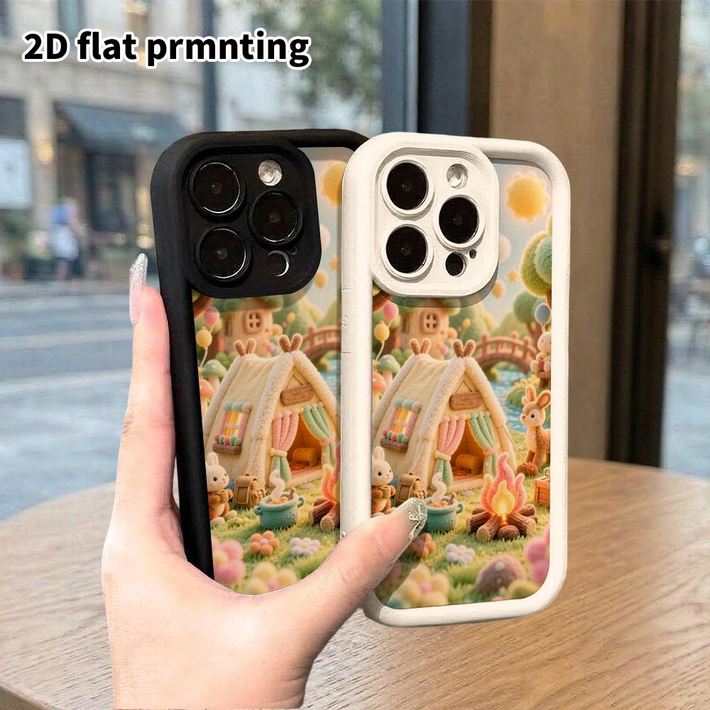 Чехол для телефона: 2D плоский, подходит для защитного чехла iPhone 18 17 16 15 14 13 12Pro, палатки для кемпинга, идеальный подарок на Рождество и Хэллоуин