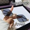 New Metal Half Frame Diamond Shaped Sunscreen Glasses Men's and Women's European and American Fashionable Small Frame Glasses
