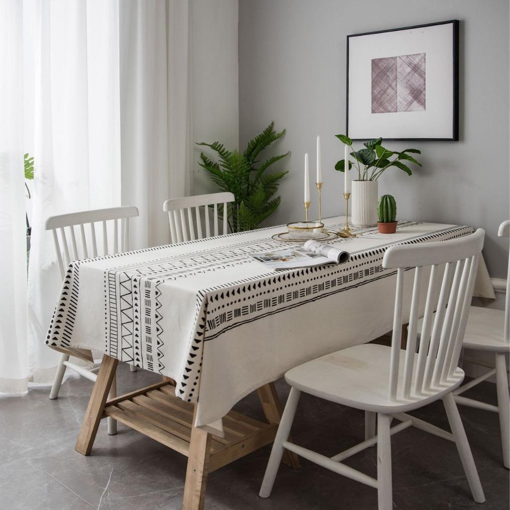 Tablecloth Cotton and Linen Printed Blue and White Porcelain Retro Tablecloth Restaurant Cloth Tablecloth