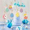 8x Easter Egg Bunny Hanging Decorations Rabbit Pendant Craft Decor for Cafe Gift