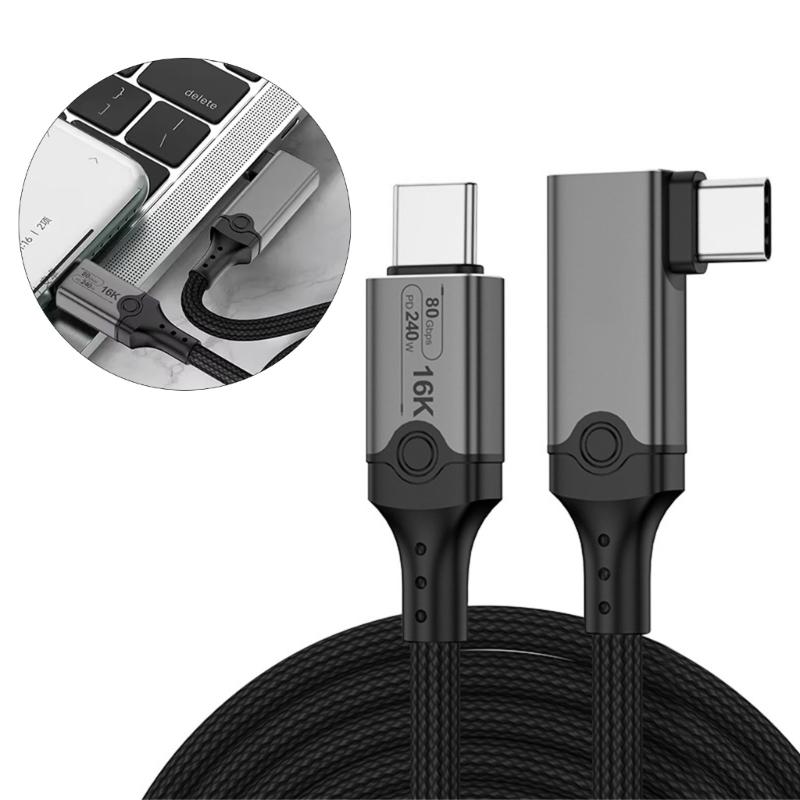 USB5 USB C на USB C Кабель 80 Гбит/с 16K@30Hz 240 Вт Быстрая Зарядка USB C Дата-кабель Видеокабель для Смартфона Ноутбуков