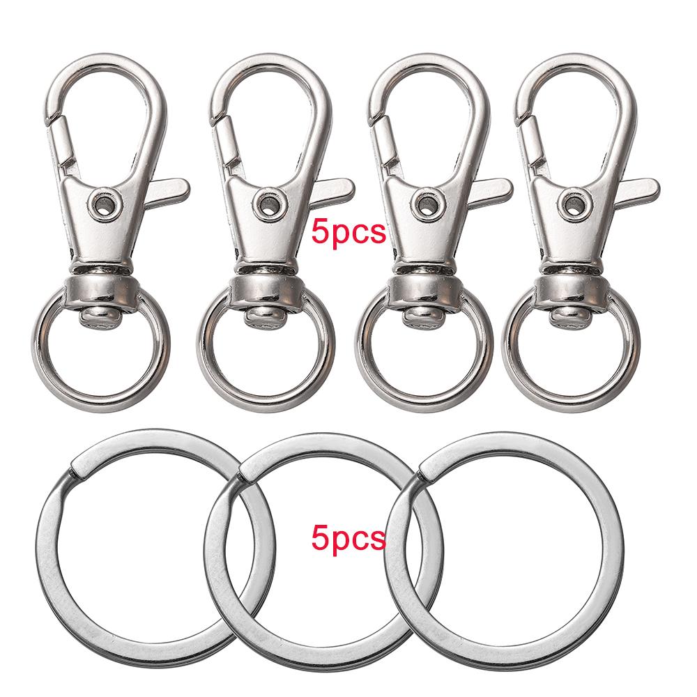 10/20 шт., набор поворотных застежек, карабины для ремешков с кольцами для брелоков, крючки для ключей для DIY, принадлежности для ожерелья, браслета, цепочки