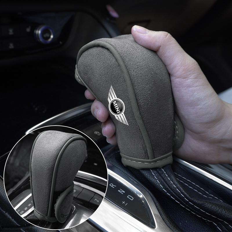Suede Leather Car Shift Handle Cover For BMW Mini Cooper R50 R53 R55 R56 R60 R61 F54 F55 F56 F60 Protective Interior Accessories