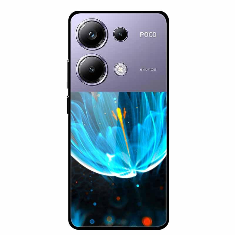 Красочный эстетичный чехол из закаленного стекла для Redmi 12 5G и POCO M6 PRO