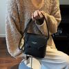 Today's Popular Bucket Bag Women's Autumn New Versatile Messenger Bag Exquisite Woven Pattern Shoulder Bag