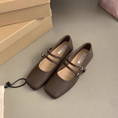 Туфли женские Мэри Джейн Женские балетки Повседневные повседневные балетки Женские туфли с неглубоким квадратным носком и пряжкой на ремешке Мягкая подошва Женские