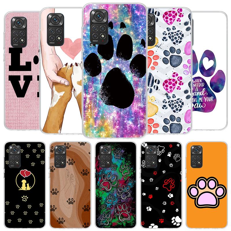 Dog Footprint Paw Cute Cover Phone Case For Xiaomi Redmi Note 15 14 13 12 11 10 Pro Plus 14S 12S 11S 11T 11E 10S Soft Fundas She