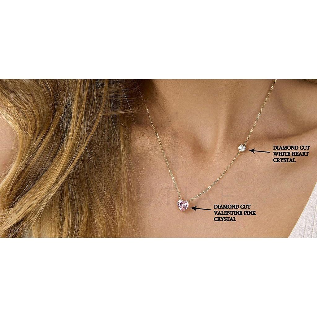 Ожерелье-подвеска MINUTIAE в форме сердца с розовым и белым диаметром для девочек и женщин с выдвижной цепочкой