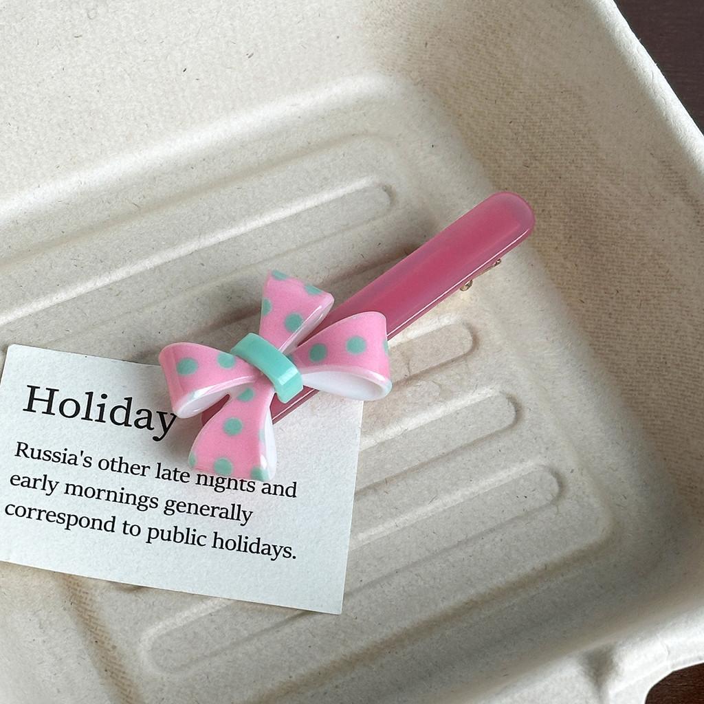 Милые и современные аксессуары для волос с бантом в горошек, идеально подходящие для повседневного использования женщинами