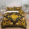 Роскошный комплект постельного белья с барочным узором Золотой комплект пододеяльников Полуторный Двуспальный Квинсайз Кингсайз Комплект покрывала для подарка Постельное белье