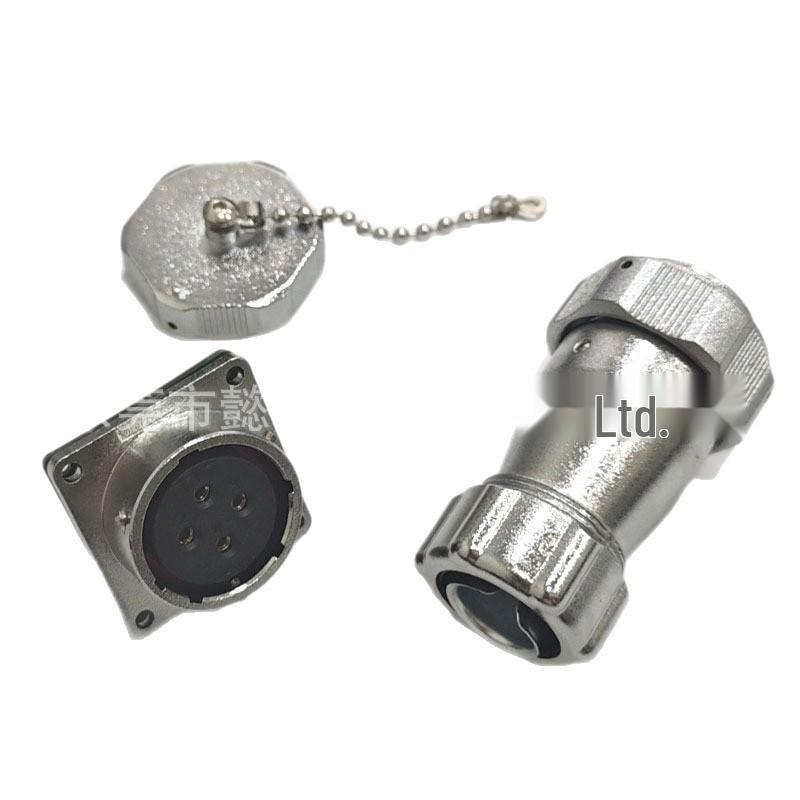 Waterproof WY24 Aviation Plug Socket with Metal Corrugated Connector, J23 Hole, 4579810 Pin, 19-Core Connector TP+Z