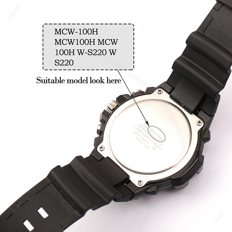 Смоляной ремешок Подходит для Casio MCW-100H W-S220 HDD-S100 AE2000W 16 мм Мужские Спортивные Водонепроницаемые Часы Ремешок Аксессуары для Часов