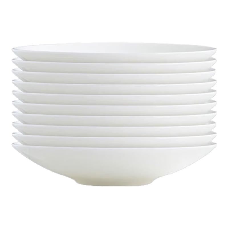 Jingdezhen Pure White Round Ceramic Deep Plates