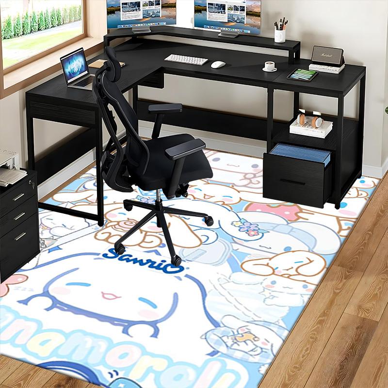 Sanrio Cinnamoroll Chair Mat - Anime Cartoon Design, Non-Slip Rug for Office Chair, Home Decor, Living Room, Bedroom, Game Room, Dormitory Carpet, Sui