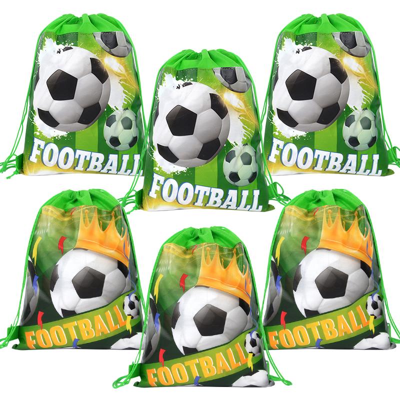 10 шт. сувениры для футбольной вечеринки, сумки на шнурке, подарочный мешок для футбольного мяча, детская спортивная тема, украшения для дня рождения
