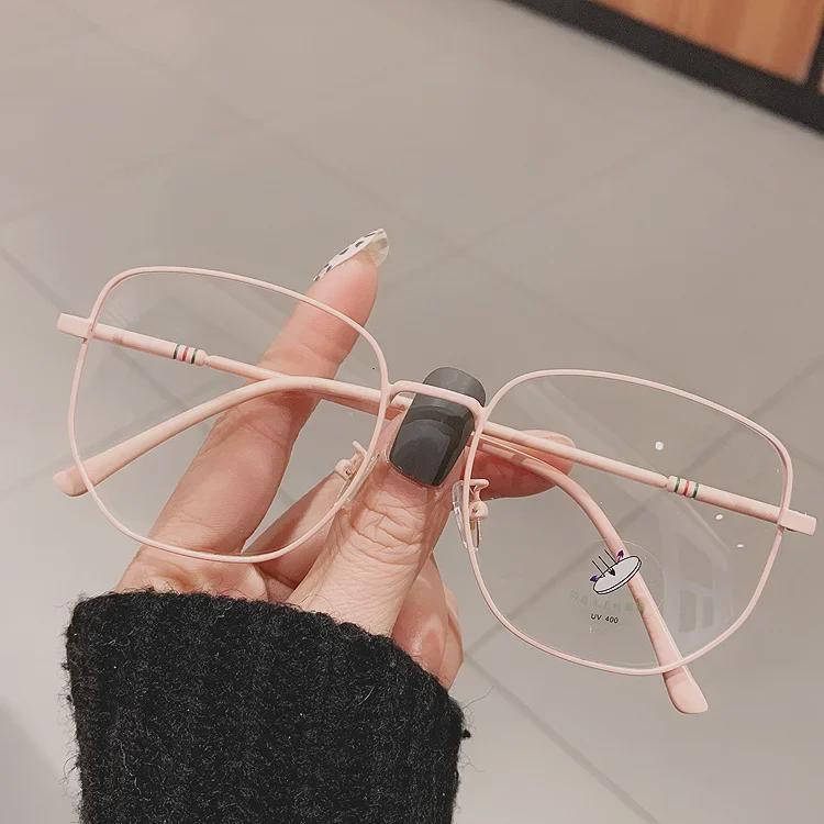 Женские очки Harajuku с неровной сеткой красного цвета в стиле ретро, защитой от синего света, простым декором и модным ажурным дизайном.