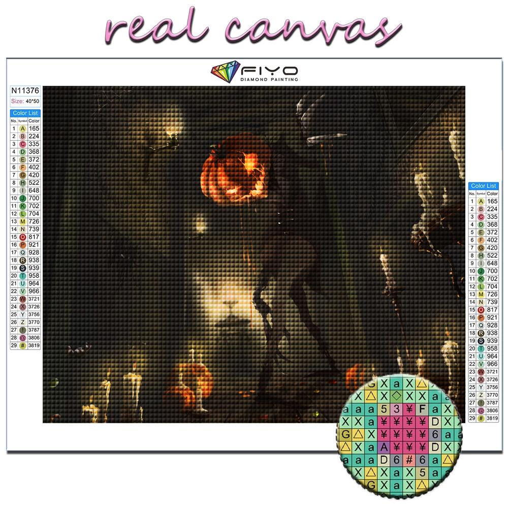 5D Diy Алмазная картина Хэллоуин Страшная голова тыквы Человек Вышивка крестиком Полный Алмазная вышивка Мозаика