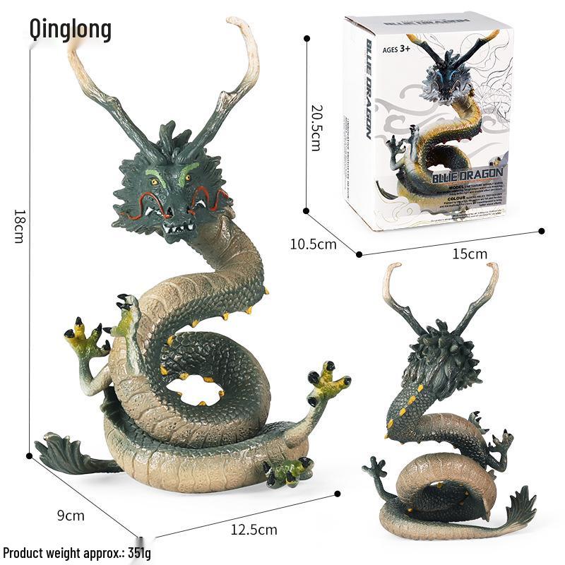 Dinosaur & Dragon Plastic Toy Set: Mythical Animal Figures for Kids