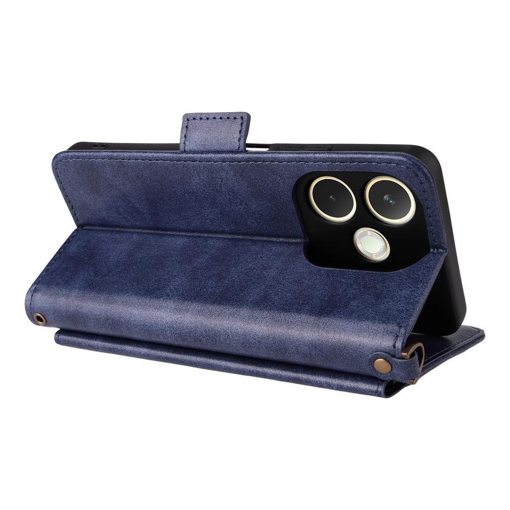 For Oppo A5 Pro 5G (Global)/A5 Pro 4G (Global) Leather Case Magnetic Closure Wallet Stand Phone Cover with Crossbody Strap