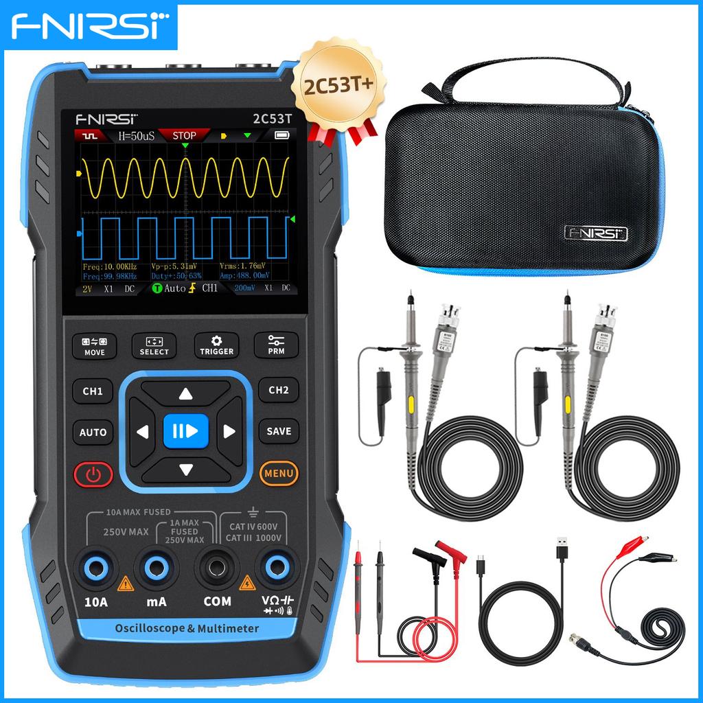 FNIRSI 2C23T 2C53T Обновление 50 МГц Портативный Цифровой Осциллограф Мультиметр Генератор Сигналов 3 в 1 Двухканальный Автомобильный Инструмент