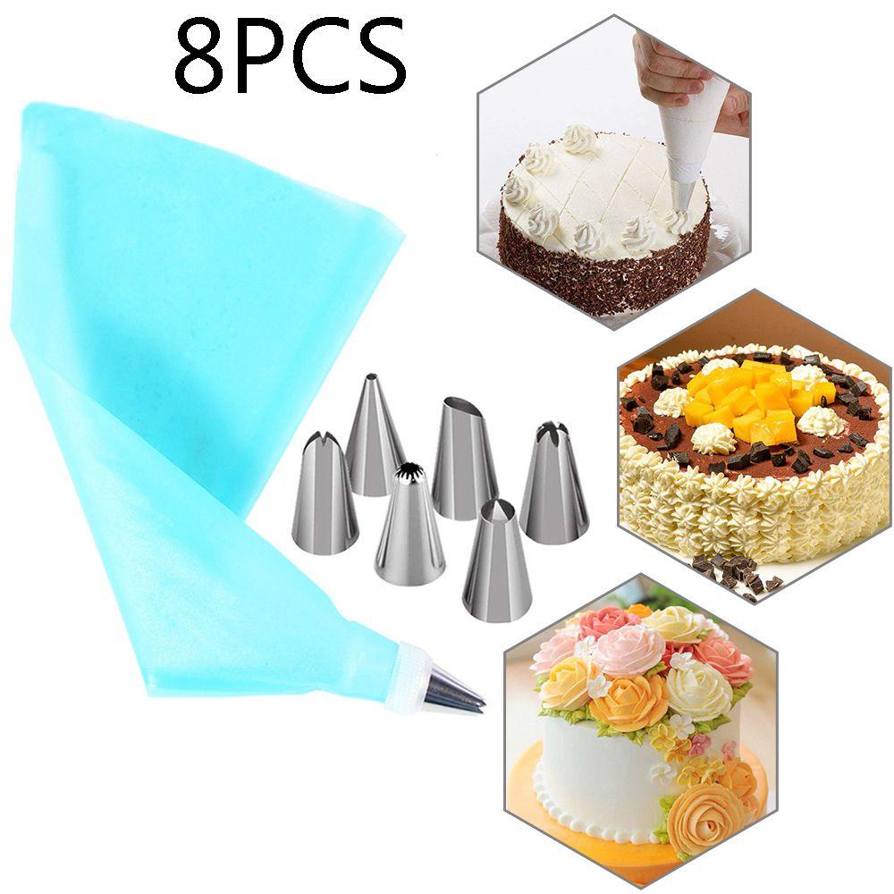 Kitchen Fondant Cupcake Cake Decorating Icing Piping Nozzles Baking Mold Pastry Bag Ice Cream Tool