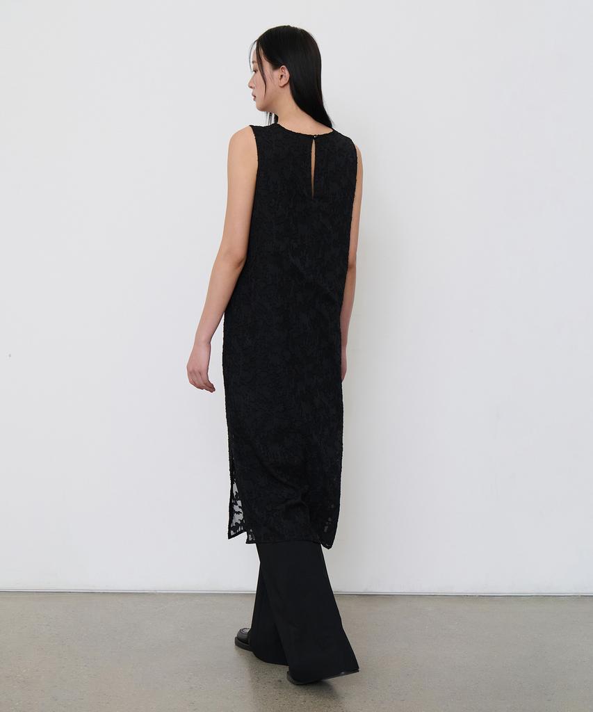 Musinsa Standard Woman Women'S Textured Floral Long Dress [Black]