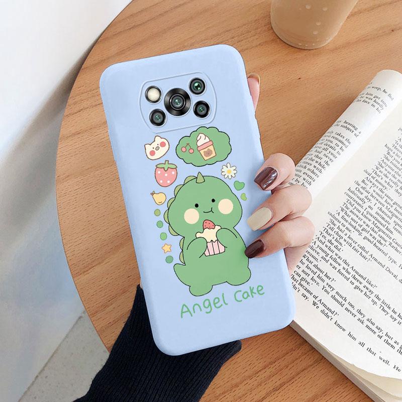For Poco X3 Pro PocoX3 NFC Cover Cute Flower Phone Case For Xiaomi Poco X3 X 3 Fashion Dinosaur Silicone Bumper Soft TPU Coque