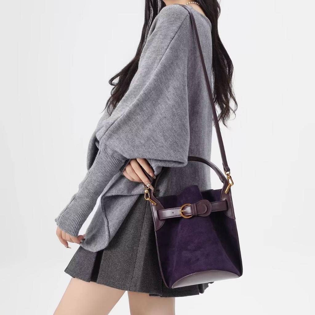 Purple, Velvet Bags, Bucket Bags, Women's Bags, Single-shoulder Bags, Crossbody Bags