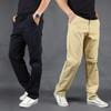 Мужские уличные брюки карго свободного кроя с несколькими карманами - Большой размер, хлопок, прямой крой