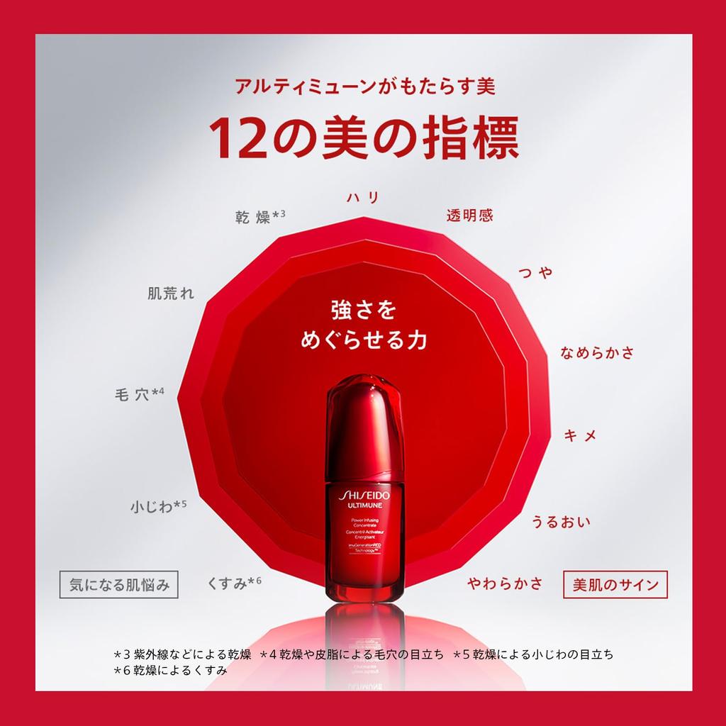 SHISEIDO Ultimune Powerizing Concentrate 30 мл Сыворотка Зеленый цветочный аромат Упругость кожи Shiseido Official store n Гель/Жидкость