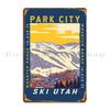 Park City Utah Winter Resort Distressed Metal Plaque Poster Party Garage Designer Vintage Rusty Tin Sign Poster