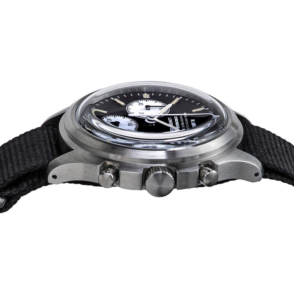 ВОЕННО-МОРСКИЕ ЧАСЫ, кварцевые, ремешок НАТО, СТРОЧНЫЙ РЕГИСТР:FRXC001 Черный/Белый циферблат/Хронограф