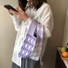Вязаная сумка с геометрическим узором, женская мини-сумка на запястье с узлом, модные сумки, женские тканые сумки-шоппер, многоразовые повседневные сумки
