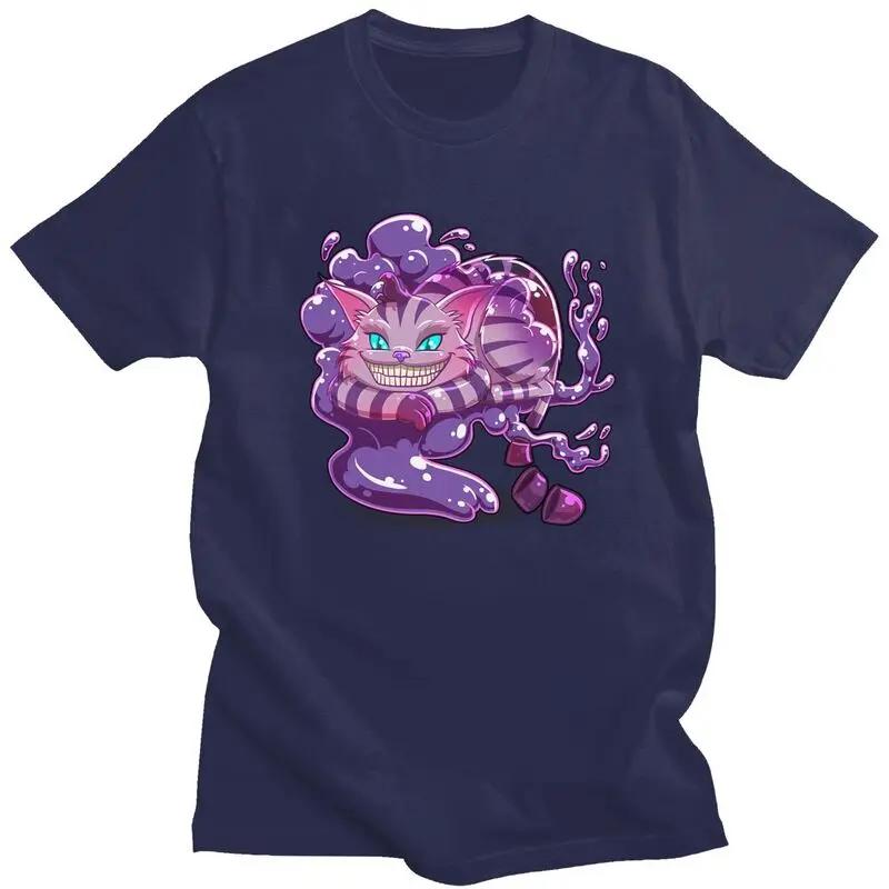 Alice in Wonderland Cheshire Cat T Shirt Short-Sleeve Cotton Tshirts Streetwear T-shirt Designer Tee Slim Fit Clothes