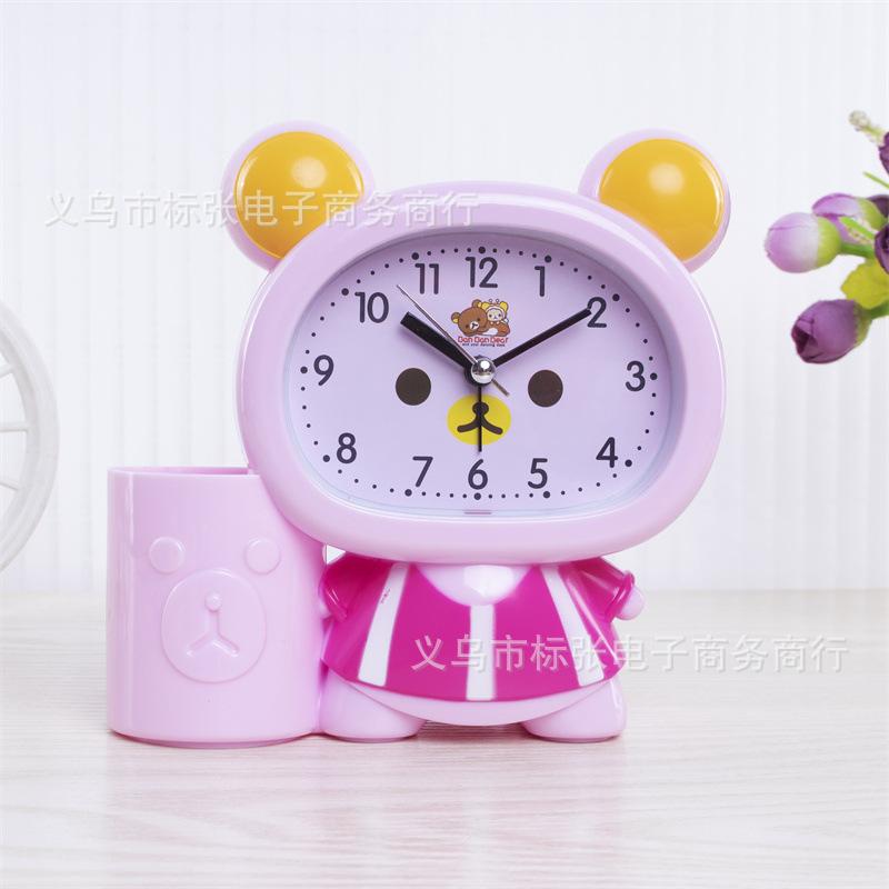Creative student pen holder small alarm clock children's bedroom bedside small alarm clock wake up clock