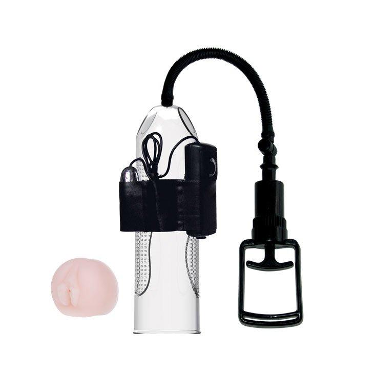 Large Penis Enlargement Pump with Vagina and Vibration Penis Enlargement System 25cm